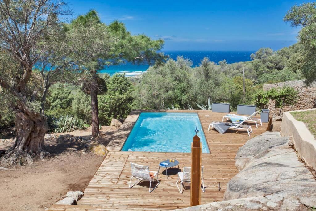 Villa Bodri, Maison En Pierre Avec Vue Mer Et Piscine Chauffee LʼÎle-Rousse 外观 照片