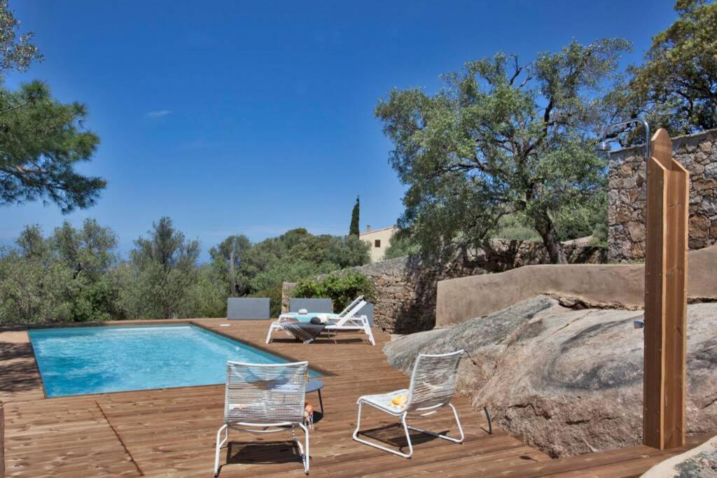 Villa Bodri, Maison En Pierre Avec Vue Mer Et Piscine Chauffee LʼÎle-Rousse 外观 照片