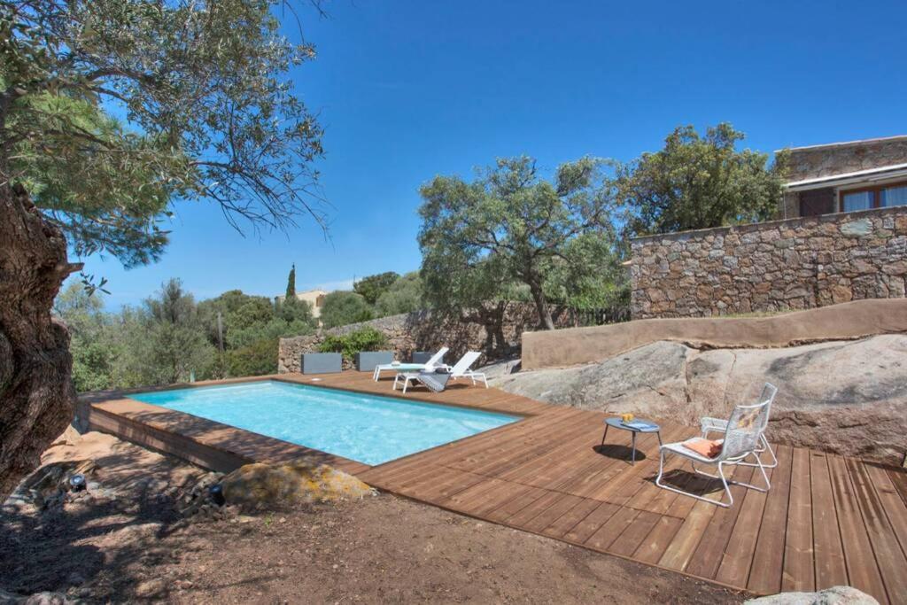 Villa Bodri, Maison En Pierre Avec Vue Mer Et Piscine Chauffee LʼÎle-Rousse 外观 照片