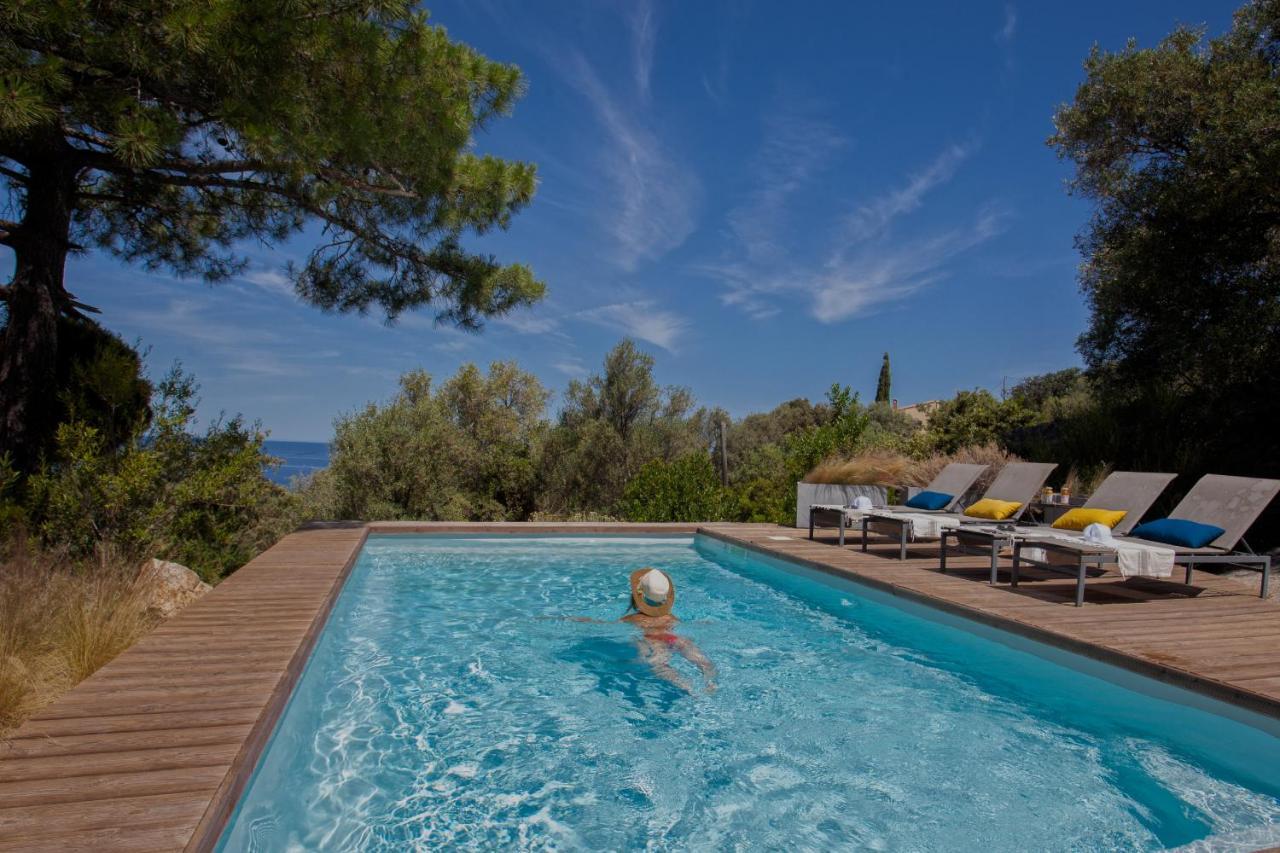Villa Bodri, Maison En Pierre Avec Vue Mer Et Piscine Chauffee LʼÎle-Rousse 外观 照片